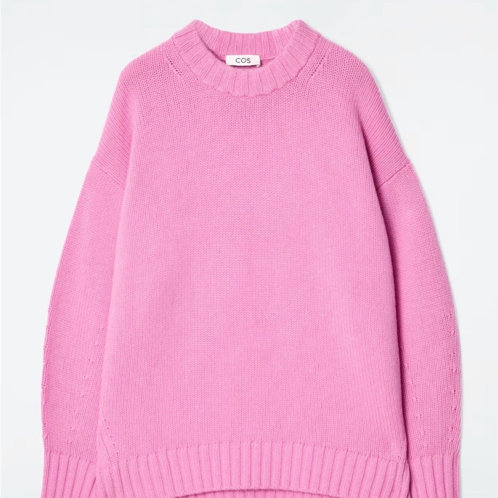 COS 2024 Pink Chunky Pure Cashmere Women's Sweater